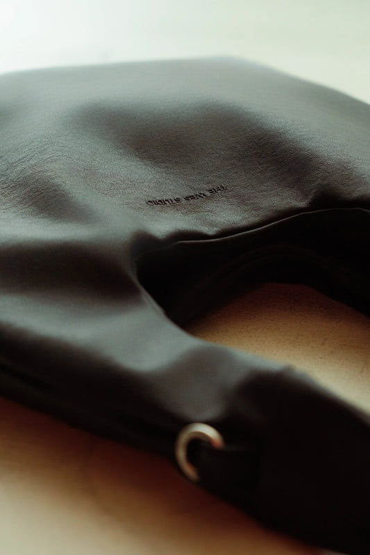 Medium Egg Leather Tote (Dark Brown) - BEV C multi label store