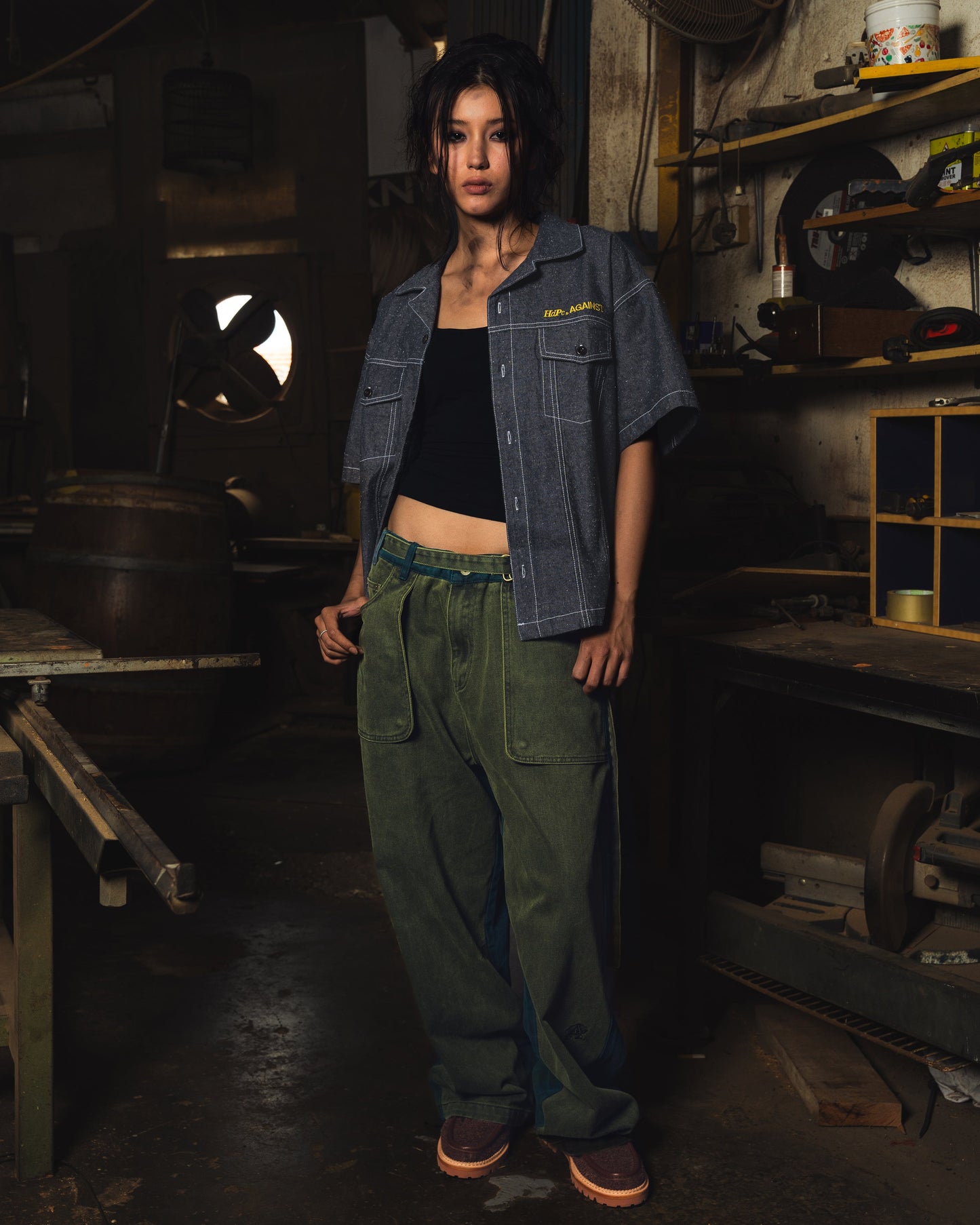 AGAINST X HDPC FABRICATOR SHIRT DENIM - BEV C multi label store