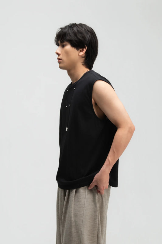 Gender Neutral Thin Muscle Tee (Textured Black) - BEV C multi label store