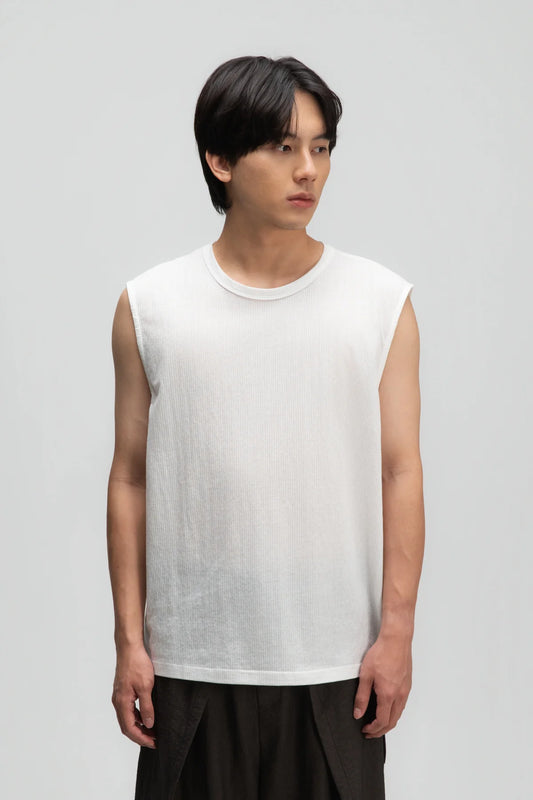 Gender Neutral Thin Muscle Tee (Textured White) - BEV C multi label store