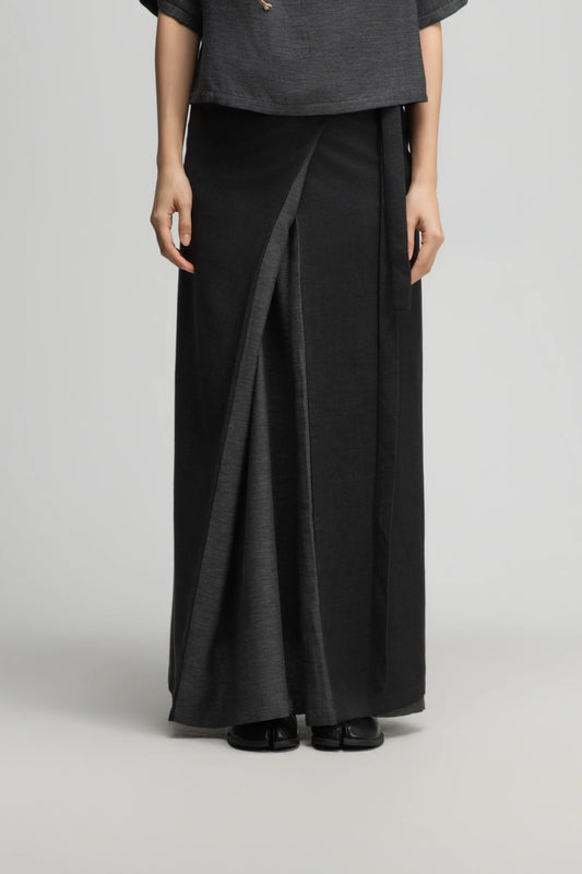 Dual Wear Wrap Skirt 2.0 (Midnight Grey) - BEV C multi label store