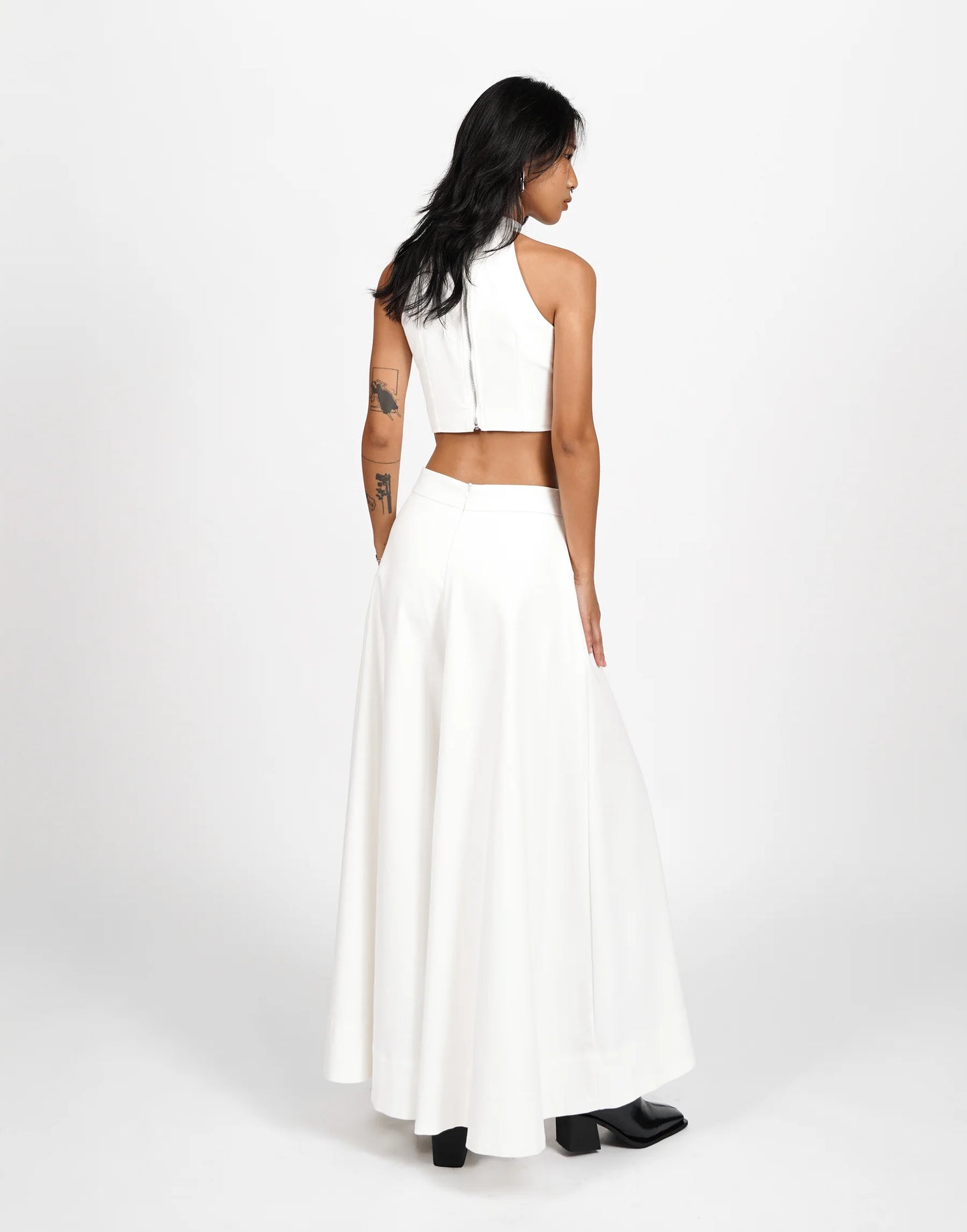 Wide Flare Trousers (White) - BEV C multi label store