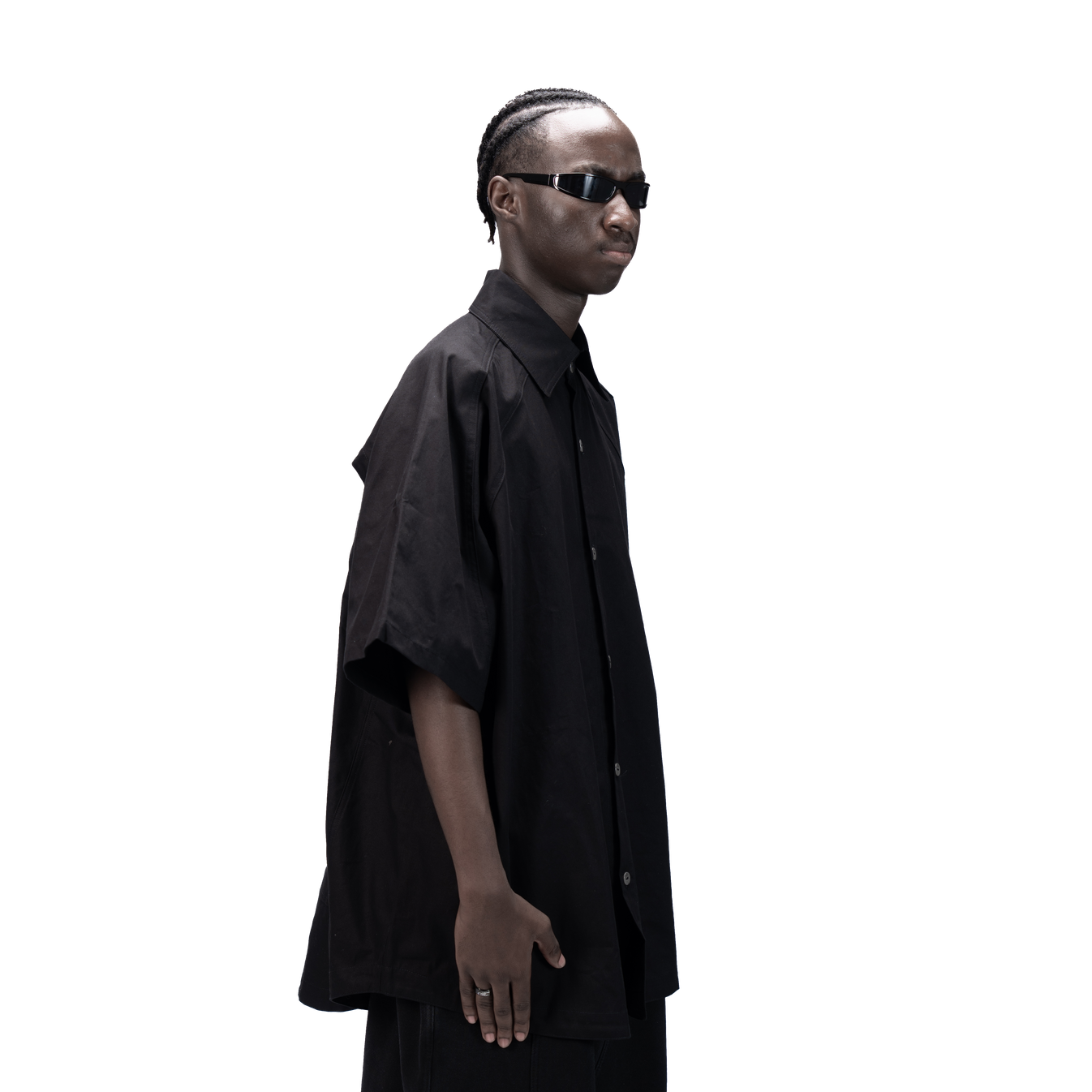 DETACHABLE S-S SHIRT - BLACK - BEV C multi label store