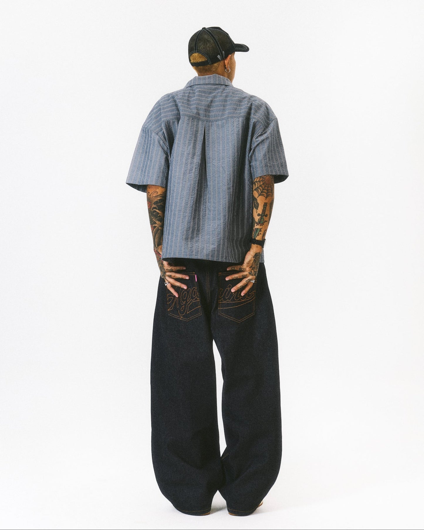 STRIPE STANDARD SHIRT GREY - BEV C multi label store