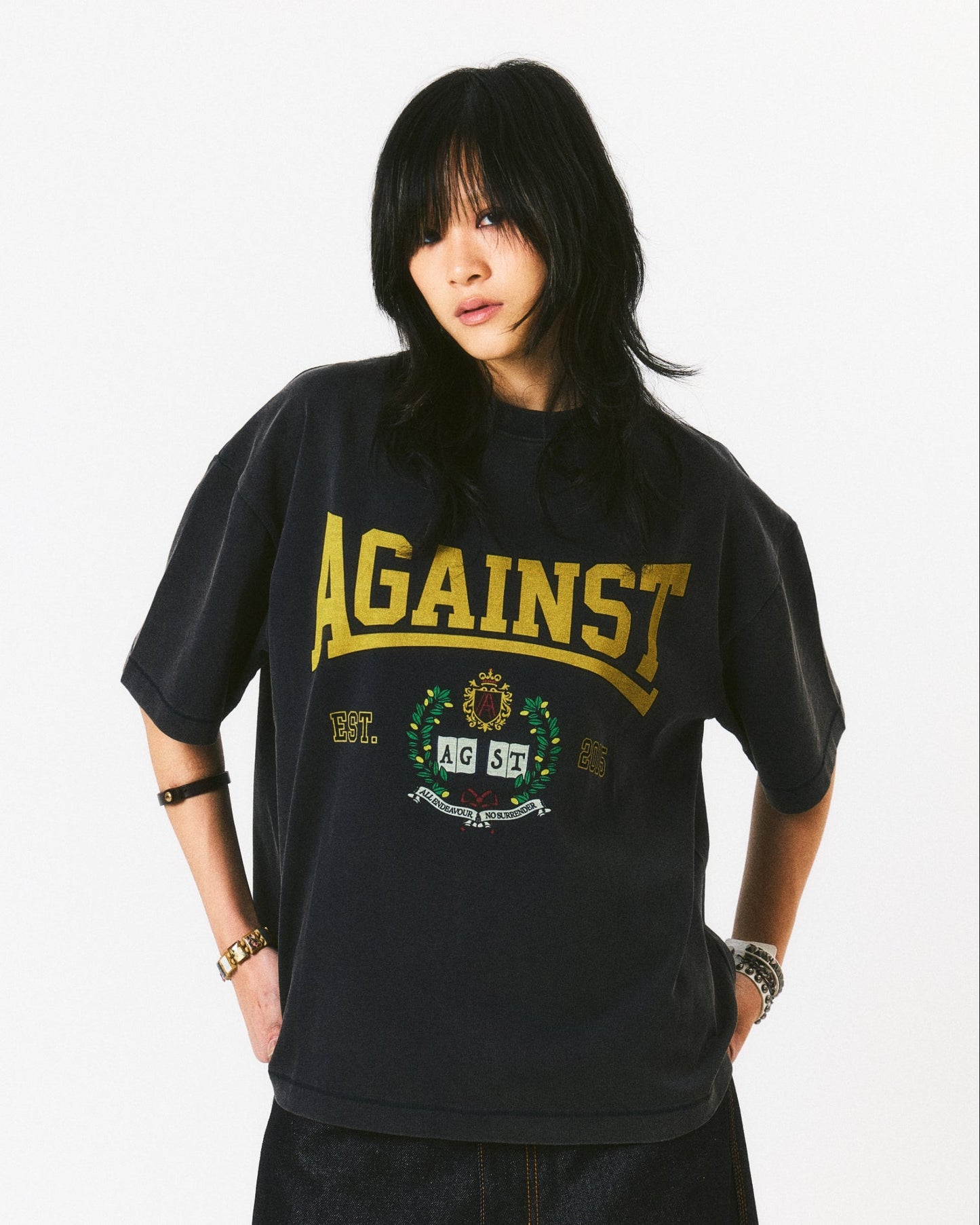 VARSITY WASHED BOXY TEE NAVY - BEV C multi label store