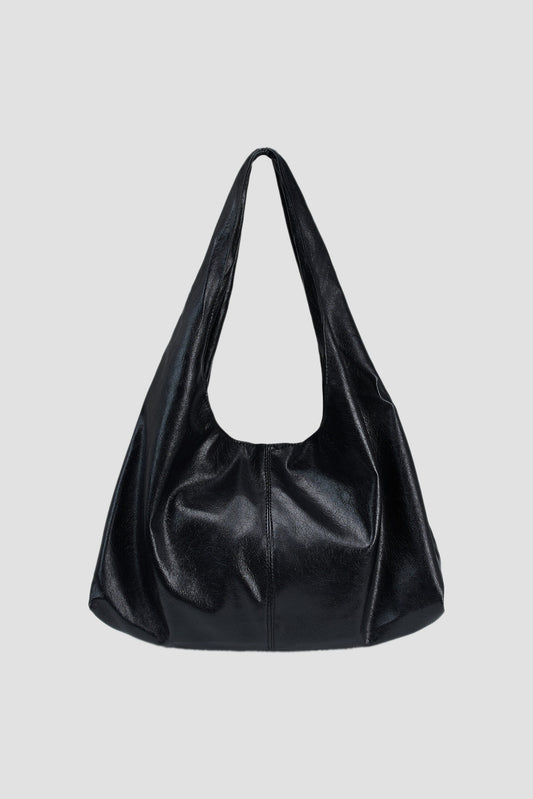 Triangle Leather Tote (Black) - BEV C multi label store