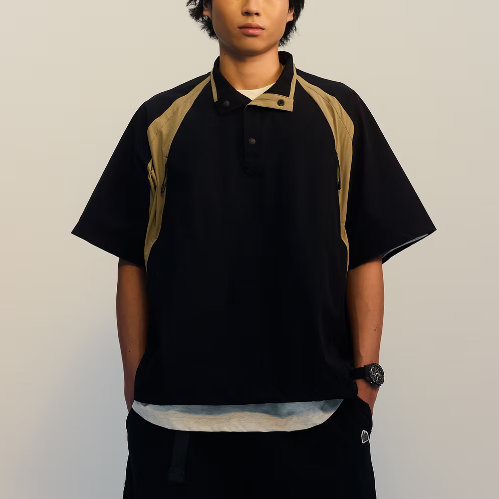 Half Snap Pullover Shirt (Black) - BEV C multi label store